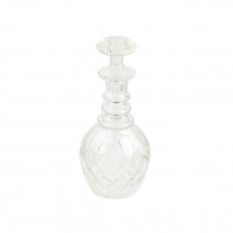 DECANTER-w/Stopper-Cut Glass w/(3) Rings