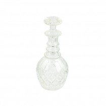 DECANTER-w/Stopper-Cut Glass w/(3) Rings