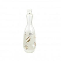 BOTTLE-Vintage Frosted Glass w/Gold Leaves