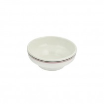 BOWL-Small-White w/Red & Black Stripe