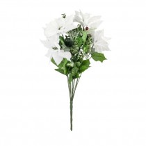 FLOWER-White Pointsetta Bouquet