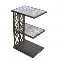 TABLE-ACCENT-3 Tier Worn Pewter Table