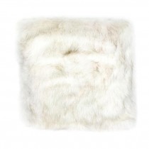 THROW PILLOW-Square White Faux Fur