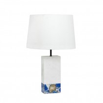 TABLE LAMP-White Marble W/Blue Marble at Base