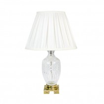 TABLE LAMP-Cut Glass Design W/Brass Base