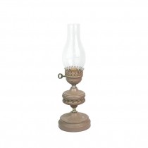 TABLE LAMP-Pink Lantern W/Gold Details