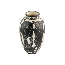 VASE-Black & White Tribal Cat Design