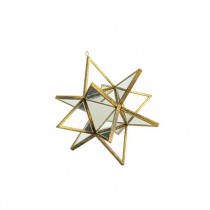 ORNAMENT-Moravian Star-Gold & Mirrored