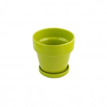 PLANTER-Ceramic Lime Green Flower Pot