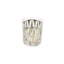 CUP-Whiskey-Silver Painted Diamond Pattern