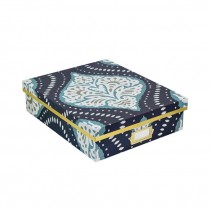 BOX-Blue Decorative Storage Box W/Lid