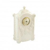 CLOCK-Lenox White w/Flowers Mantle Clock