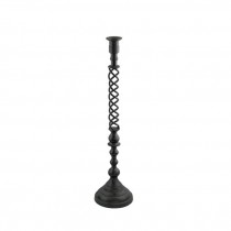 CANDLESTICK HOLDER-Black Iron Spiral (Small)