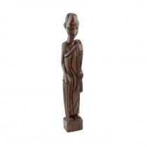 FIGURINE-African Man w/Cane-Carved Wood