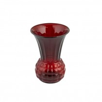 VASE-Red Flared Top w/Honeycomb Bottom