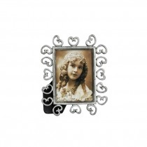 PICTURE FRAME-Silver w/Hearts All Over