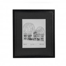 FRAMED ETCHING-Hardin Hall w/Trees Surrounding