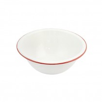 BOWL-Vintage White & Red Enamel Basin