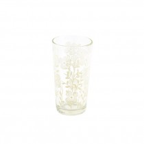 GLASS CUP-White Flowers