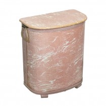 HAMPER-Vintage Mid Century Faux Pink Marble Hamper