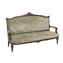 SOFA-Victorian w/Ultra Suede Sage Green & Open Arms