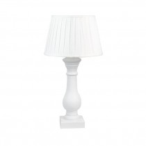 TABLE LAMP-White Painted Turned Wood