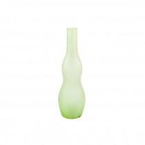 VASE-Frosted Green Glass W/Narrow Neck