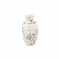 VASE-Tall Urn Shape/White Floral