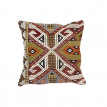 THROW PILLOW-Square Multi Colored Aztec Pattern