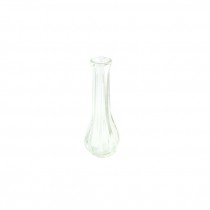 BUD VASE-Heavy Clear Glass W/Scalloped Edge