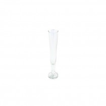 BUD VASE-Fluted Clear Glass W/Ped Base