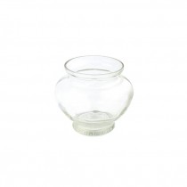 VASE-Clear Glass Squatty Urn