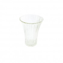 VASE-Clear Pressed Ribbed Fluted Glass