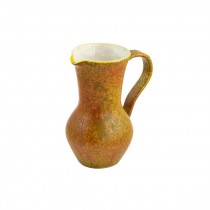 PITCHER-Ceramic Orange Crackle w/Yellow & Green Tints