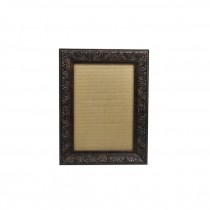 PICTURE FRAME-Dark Wood Beveled w/Carved Detailing