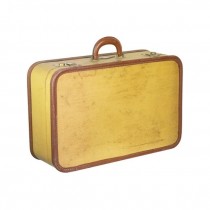 LUGGAGE-"De Luxe Lincoln" Tan w/Brown Trim & 2 Latch Lock