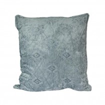 THROW PILLOW-Distressed Light Blue Cotton/Poly Fill