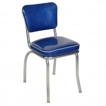 BLUE/CHROME VINTAGE DINER CHAIR