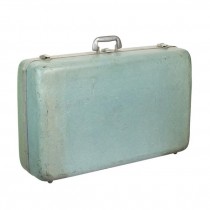 Powder Blue Vintage Hard Suitcase-Medium