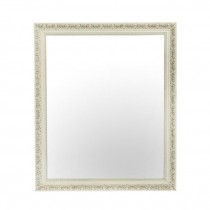 MIRROR-White Rectangular Ornate Frame