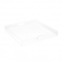 TRAY-Clear Lucite W/Side Cutout Handles