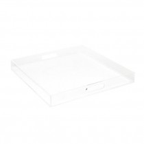 TRAY-Clear Lucite W/Side Cutout Handles