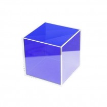 BLUE LUCITE CUBE- Small-(5) Sided