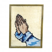 PRAYING HANDS-Framed Latch Hook Rug