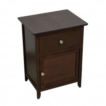 NIGHT STAND-Single Drawer & Door W/Silver Hardware