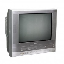 TOSHIBA TELEVISION-Silver W/VCR & DVD Player Built In