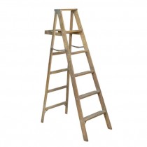 WOODEN "A"FRAME LADDER-(68"H) With Paint Shelf