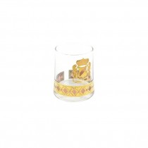 TUMBLER GLASS-Gold & Burgundy Crest & Detailing