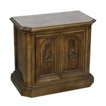 END TABLE-Fruitwood Traditional W/Antique Bronze Hardware