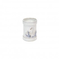 TOOTHBRUSH HOLDER-Small Light Blue Swan in Pond